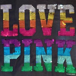 Very Blingy PINK zip hoodie. Size L